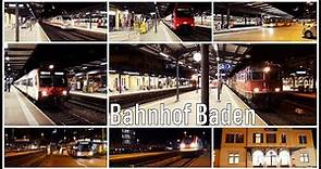Night Train traffic @ Baden / Nachts am Bahnhof Baden, Aargau, Schweiz
