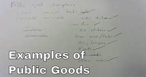 Examples of Public Goods in economics