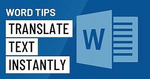 Word Quick Tip: Translate Text Instantly