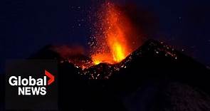 Italy's Mount Etna erupts, puts on spectacular show at dawn