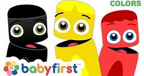 Color Collection: Black, Yellow, Red | Learn Colors w Color Crew | Coloring for Kids | Baby First TV