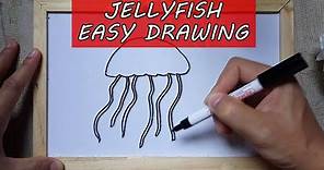 How to Draw a Jellyfish Sketch Step by Step – Easy Jellyfish Drawing Outline Tutorial for Beginners