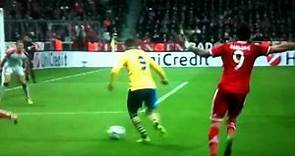 Podolski Goal vs Bayern VERY POWERFUL SHOT!!