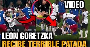 LEON GORETZKA recibe brutal PATADA en la CARA en Liechtenstein vs Alemania de Jens hofer VIDEO