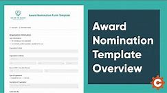 Award Nomination Form Template Overview - Cognito Forms