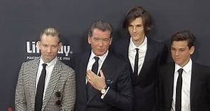Pierce Brosnan with Sons Sean, Dylan & Paris // "No Escape" Los Angeles Premiere Red Carpet