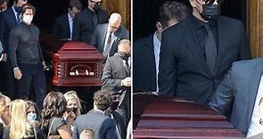 Mark and Donnie Wahlberg carry late mom Alma's casket during her funeral service