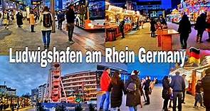 LUDWIGSHAFEN EVENING WALKING TOUR 2022 GERMANY 🇩🇪 || 4K Video Tour of Ludwigshafen am Rhein 🇩🇪