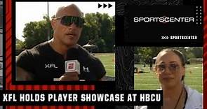 Dwayne “The Rock” Johnson & Dany Garcia on the XFL holding a player showcase at Jackson State | SC