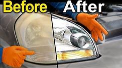 How To Restore Headlights PERMANENTLY ( Better Than a BRAND NEW Headlight )