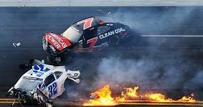 2013 Daytona Kyle Larson crashes into fence | NASCAR