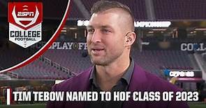 SURPRISE! 🚨 Tim Tebow learns he's been inducted into the CFB Hall of Fame LIVE on-air!