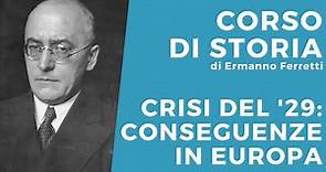 La crisi del '29: le conseguenze in Europa