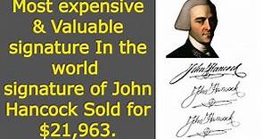 John Hancock | John Hancock signature | John Hancock annuities | expensive signature in the world