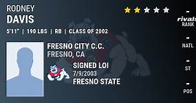 Rodney Davis, 2002 Running Back, Fresno State