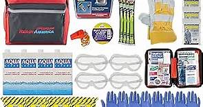 Ready America 72 Hour Deluxe Emergency Kit, 4-Person 3-Day Backpack, First Aid Kit, Survival Blanket, Power Station, Emergency Food, Portable Disaster Preparedness Go-Bag for Earthquake, Fire, Flood