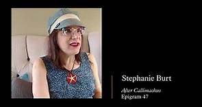 Stephanie Burt Poetry Reading : Epigram 47
