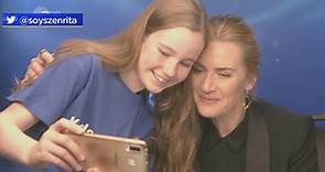 Kate Winslet encourages nervous young journalist during interview