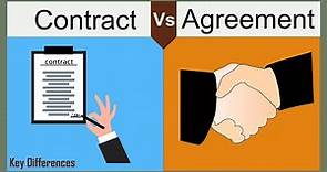 Difference Between Contract and Agreement with Examples | Meaning of Contract | Meaning of Agreement
