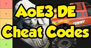AoE3 Cheat Codes Tier List