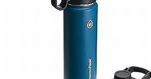 ThermoFlask 24 oz Double Wall Vacuum Insulated Stainless Steel Water Bottle with Spout and Straw Lids, Cobalt