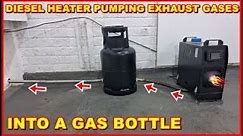 Diesel Heater Pumped Exhaust Gases into Gas Bottle to Store Heat Energy Storage Experiment Off Grid