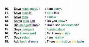 Learn Indonesian language : 128 most common Indonesian Phrases Part 1