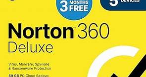 Norton 360 Deluxe 2024, Antivirus software for 5 Devices with Auto Renewal – 3 Months FREE – Includes VPN, PC Cloud Backup & Dark Web Monitoring [Download]