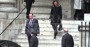 French President François Hollande and wife attending Patrice Chéreau's funeral in Paris