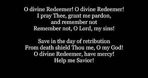 O DIVINE REDEEMER Repentir Lyrics Words text Charles Gounod French sing along music song hymn