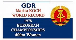 Marita Koch - 400m WORLD RECORD 48.94s - 1978 European Championships Prague