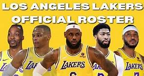 Los Angeles Lakers Official Team Roster 2021-2022 NBA Season
