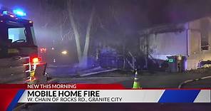 Two people trapped inside a Granite City mobile home fire
