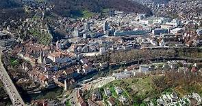 Drone Views of Switzerland in 4k: Baden - Canton of Aargau