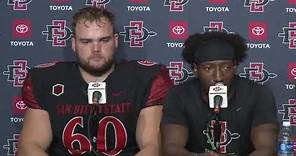 SDSU FOOTBALL: PLAYERS CADE BENNETT AND CEDARIOUS BARFIELD POST GAME AFTER NEVEDA