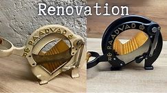 Quick renovation of Midcentury Danish Bread Slicer Black and Gold by Ove Larsen for Raadvad, 1950s