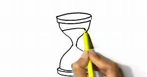 How to draw An hourglass easy steps, step by step for children, kids, beginners