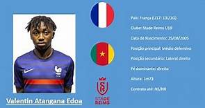 Valentin Atangana Edoa (Stade Reims | France) footage vs Denmark U17