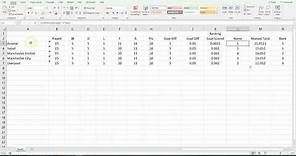 League Table Algorithm in Excel to rank teams on points, goal diff, goals scored & alphabetically