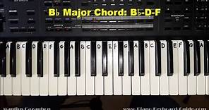 How to Play the B Flat Major Chord on Piano - Bb maj