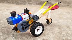How to Make mini Power Tiller Agriculture Tractor 🚜 | DIY DC Motor Science Project