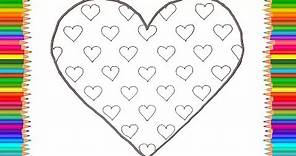 How to Draw Heart | Rainbow Hearts Coloring Pages for Kids | Learn Drawing