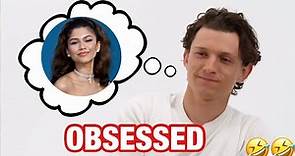Tom Holland being IN LOVE with ZENDAYA for 2 minutes straight