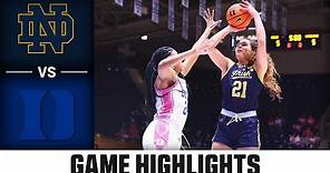 Notre Dame vs. Duke Game Highlights | 2023-24 ACC Women's Basketball
