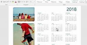 Create an "Any Year" calendar in Microsoft Word