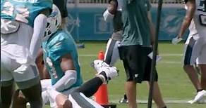 ERIC ROWE WITH THE PASS BREAK UP AT MIAMI DOLPHINS JOINT PRACTICE #1 WITH THE PHILADELPHIA EAGLES