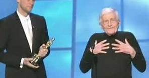Jim Carrey presenting an Honorary Oscar® to Blake Edwards