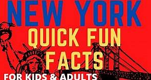 NEW YORK STATE: Quick Fun Facts State For Kids 5th Grade Project & Adults