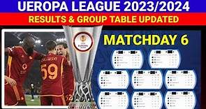 UEFA Europa League Standings Table Updated Today Matchday 6 ¦ Europa League 2023/2024