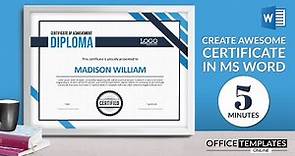 How to Design a Certificate of Achievement in MS Word | DIY Tutorial